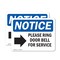 Signmission Please Ring Door Bell For Service Sign With Symbol, 7 in W x Rectangle, Vinyl Decal OS-2PACK-NS-D-57-L-17581 - alternate 1